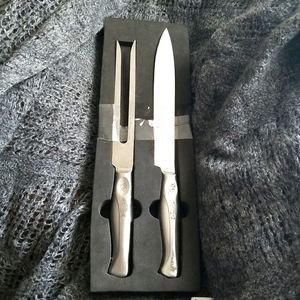 Bass Fishing Stainless Knife Fork Set engraved Stone River Gift